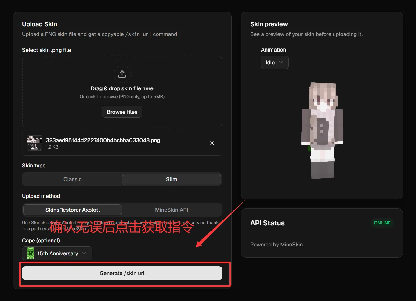 选择皮肤文件界面